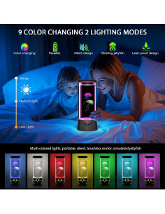 Lámpara de Medusas LED 9 Colores Portátil para Niños 2