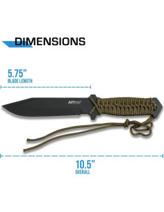 Cuchillo de Hoja Fija MTech USA MT-528C Acero Inoxidable 14.61 cm 2