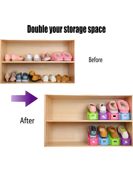 Organizador de Zapatos RISETEX 12 Estantes Ajustables Negro