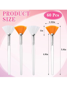 Brochas Faciales en Abanico Supkiir 60 Pcs Multiuso 2