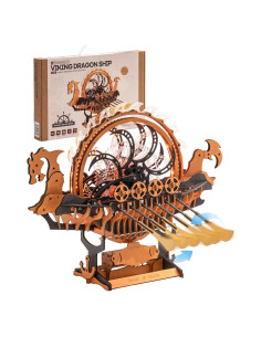 Rompecabezas 3D Barco Dragón Vikingo Rowood 46.99x30.67cm