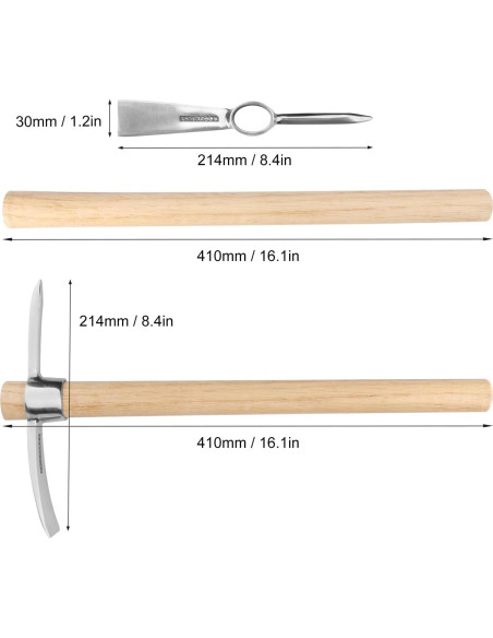 Pico de Jardín GENHAKON 40 cm Acero Inoxidable 2 Pcs