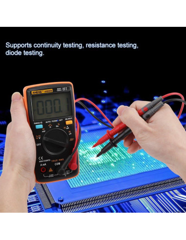 Multímetro Digital Walfront AN8008 True-RMS 269g Pruebas