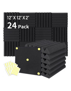 24 Paneles de Espuma Acústica 5.08 cm - Aislante de Sonido