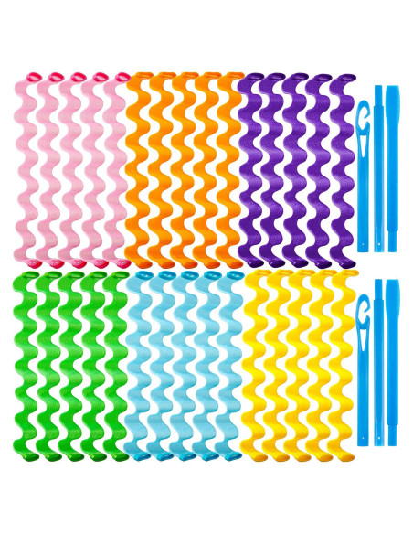 30 Rulos Sin Calor WILLBOND 55 cm para Peinados Rizados