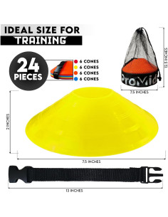 Conos de Entrenamiento ProMidas 24 Pcs Flexibles y Resistentes 2