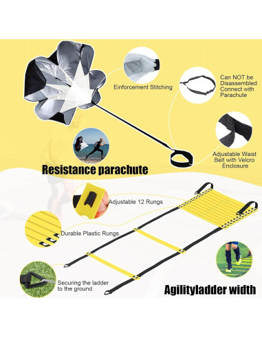 Escalera de Agilidad CHIWALLO 6,10 m + Conos y Cuerda