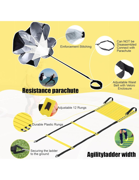 Escalera de Agilidad CHIWALLO 6,10 m + Conos y Cuerda