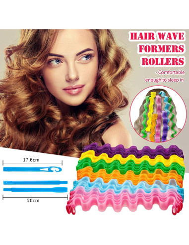30 Rulos Sin Calor WILLBOND 55 cm para Peinados Rizados