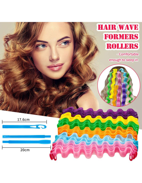 30 Rulos Sin Calor WILLBOND 55 cm para Peinados Rizados