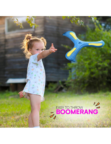 Boomerang Amazaque Azul para Niños - Espuma Suave y Segura