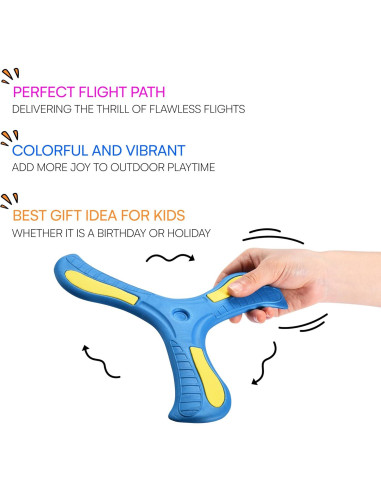 Boomerang Amazaque Azul para Niños - Espuma Suave y Segura