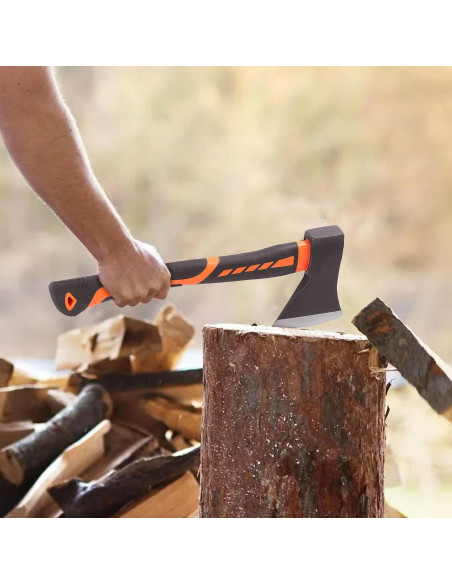 Hacha de Camping HOIGON 38 cm, 2 Piezas, Mango de Fibra de Vidrio