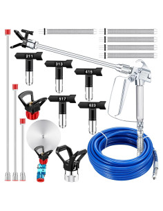 Hiboom Juego de Pistola de Pintura Sin Aire 17 Pcs