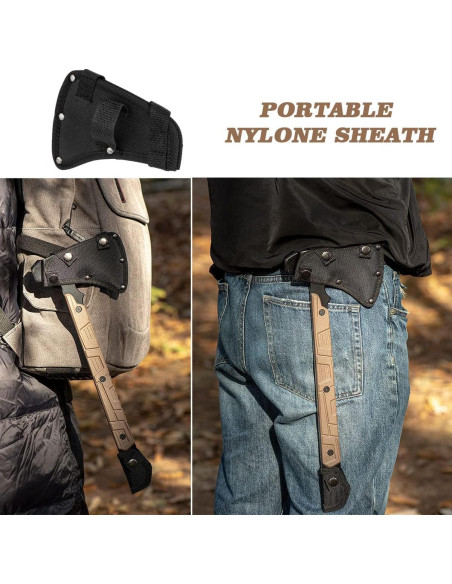 Hacha de Camping Zenhosit 44.5 cm con Funda de Nylon Hacha de Camping Zenhosit 44.5 cm con Funda de Nylon