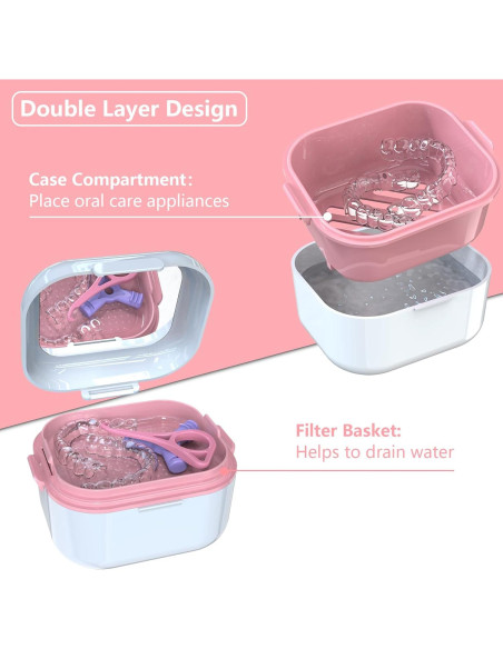 Estuche para Dentaduras BVN Blanco con Espejo y Filtro