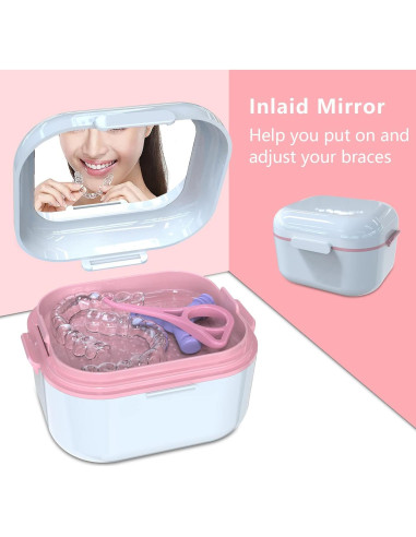 Estuche para Dentaduras BVN Blanco con Espejo y Filtro