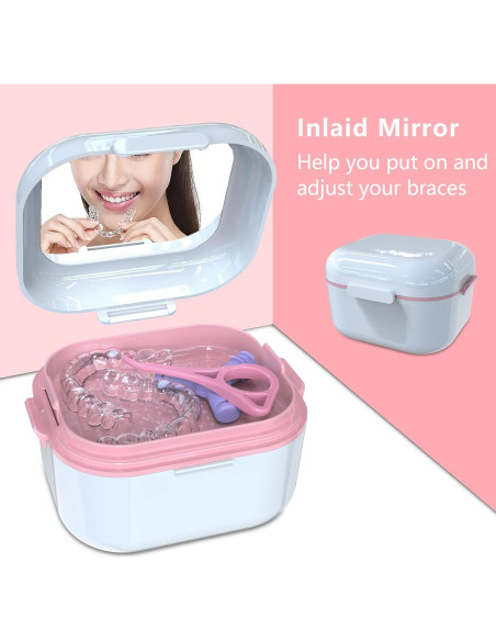 Estuche para Dentaduras BVN Blanco con Espejo y Filtro