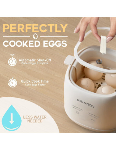 Cocedor de Huevos Eléctrico MINANOV 0.5L con Alarma