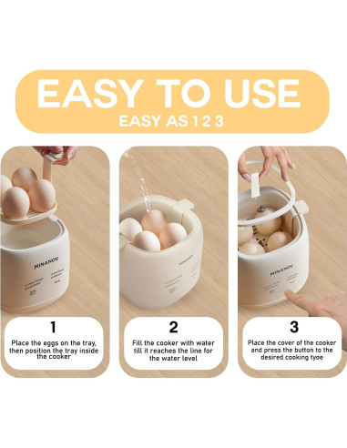 Cocedor de Huevos Eléctrico MINANOV 0.5L con Alarma