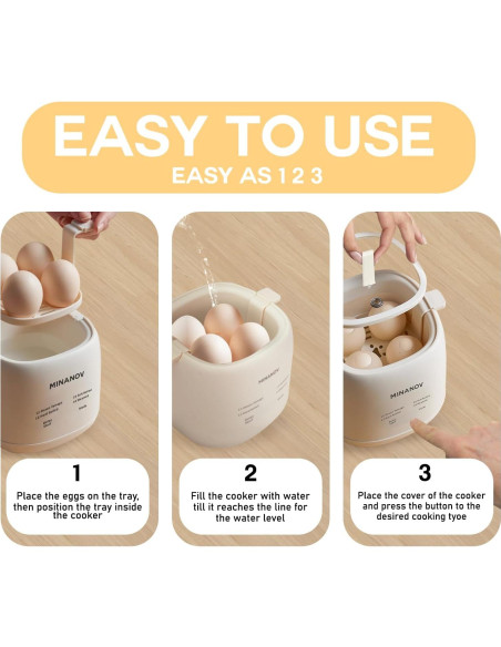 Cocedor de Huevos Eléctrico MINANOV 0.5L con Alarma