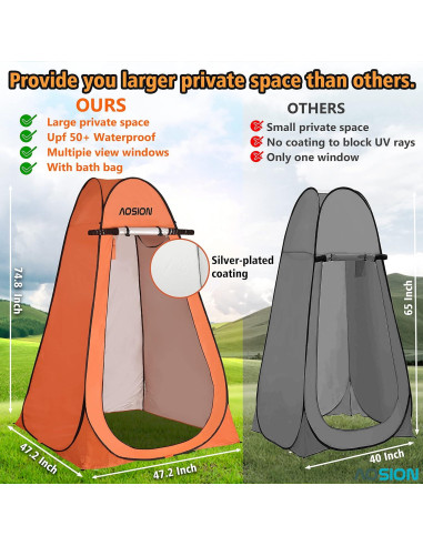 Carpa de Privacidad AOSION AO-ZP para Ducha y Camping 4 Personas