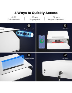 Caja Fuerte Biométrica EAMIRUO para 2-4 Pistolas Acceso Rápido 2