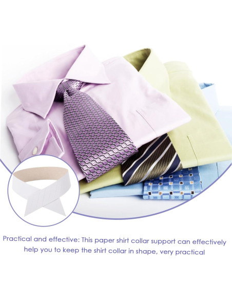 100 Soportes de Cuello de Camisa de Papel HONMEET 41.5x3cm