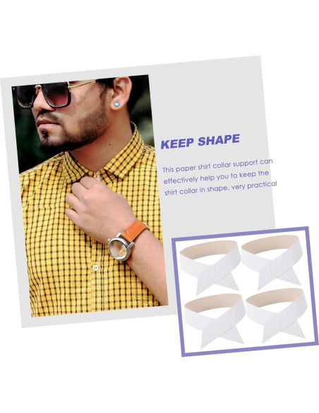 100 Soportes de Cuello de Camisa de Papel HONMEET 41.5x3cm
