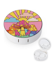 Estuche de Lentes de Contacto PutDiDi Hongo Hippie Retro 70s