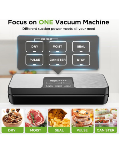 Máquina Selladora al Vacío Spacekey VS8861 110W Plata