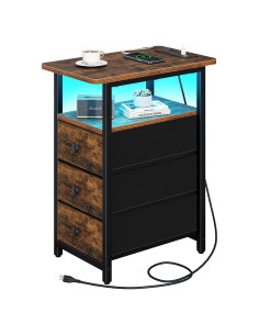 Mesa Lateral Yoobure con Carga USB y 3 Cajones