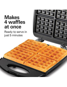 Waffle Maker Hamilton Beach 26020 Antiadherente 4 Mini Waffles 2