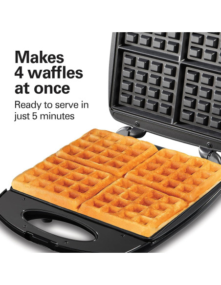 Waffle Maker Hamilton Beach 26020 Antiadherente 4 Mini Waffles