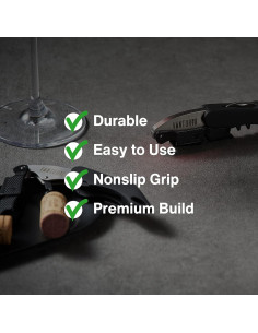 Sacacorchos Vintorio Profesional - Mango Ergonómico y Abrebotellas 2