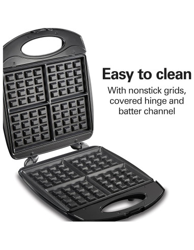 Waffle Maker Hamilton Beach 26020 Antiadherente 4 Mini Waffles