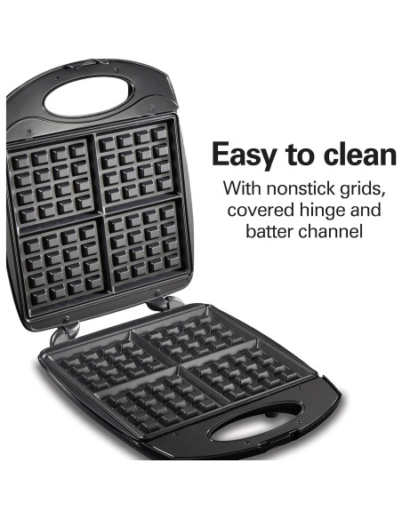 Waffle Maker Hamilton Beach 26020 Antiadherente 4 Mini Waffles