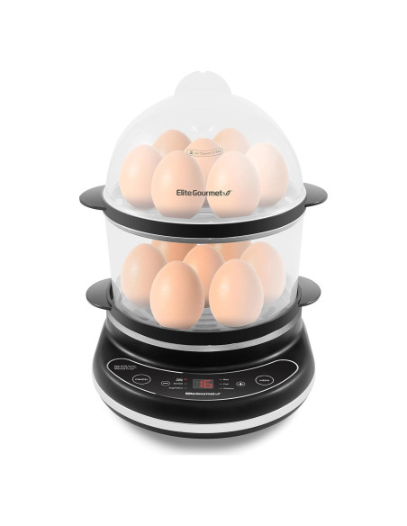 Cocinador de Huevos Digital Elite Gourmet EGC314CB 14 Huevos Cocinador de Huevos Digital Elite Gourmet EGC314CB 14 Huevos