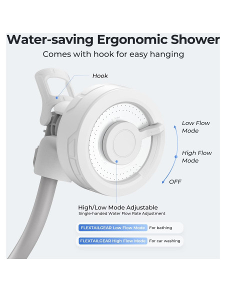 Ducha Portátil FLEXTAILGEAR MAX Recargable para Camping