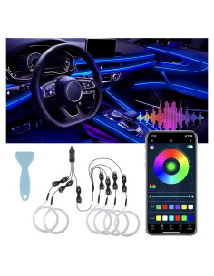 Luces LED inteligentes LivTee para interiores de auto 6 en 1