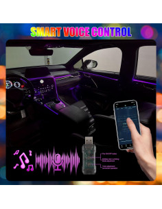 Luces LED inteligentes LivTee para interiores de auto 6 en 1 2