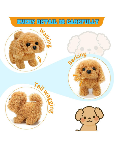 Peluche Perro Interactivo KSABVAIA - Camina y Ladra
