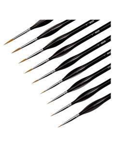 Juego de 9 Pinceles de Detalle Fino AIEX para Pintura