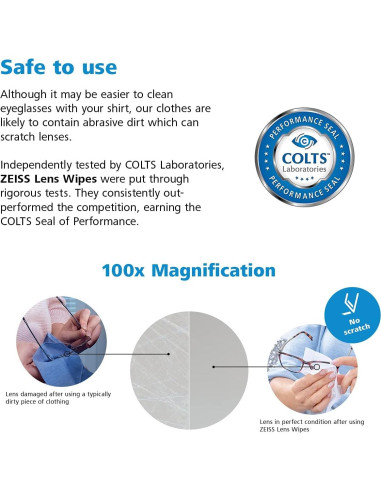 Toallitas de Alcohol ZEISS 400 Unidades para Gafas
