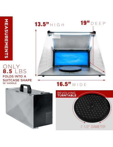 Cabina de Aerógrafo Master Airbrush Portátil con LED 41x48cm