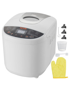 Máquina de Pan VEVOR 2LB Digital 19 Programas Blanca
