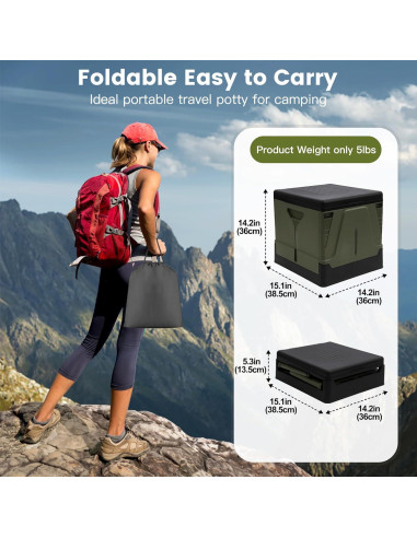 Inodoro Portátil ARCITON Plegable 38x36 cm Verde