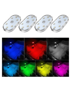 Luces LED Inalámbricas TEKSHINNY para Automóvil Interior 7 Colores