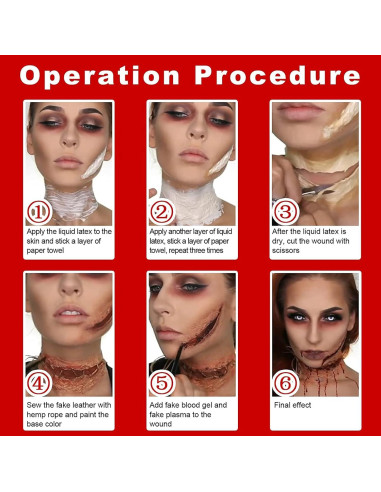 Látex Líquido Color Piel Claro MEICOLY para Maquillaje SFX