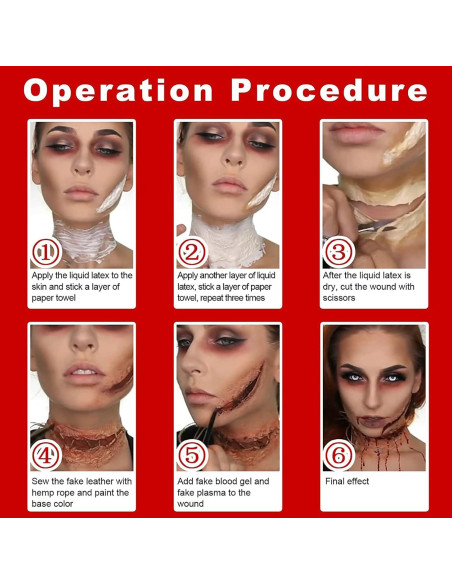 Látex Líquido Color Piel Claro MEICOLY para Maquillaje SFX